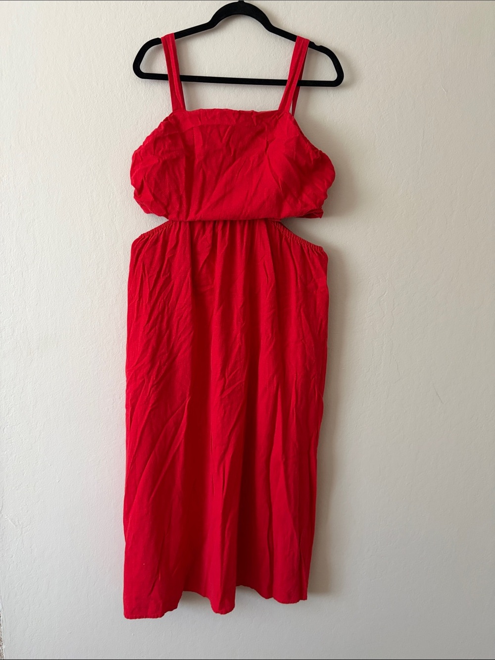 a new day Red Cutout Midi Sundress